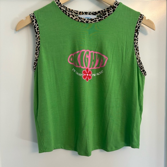 omighty I'm Ok I'm Alive Baby Tank - Green Size L - Picture 5 of 8